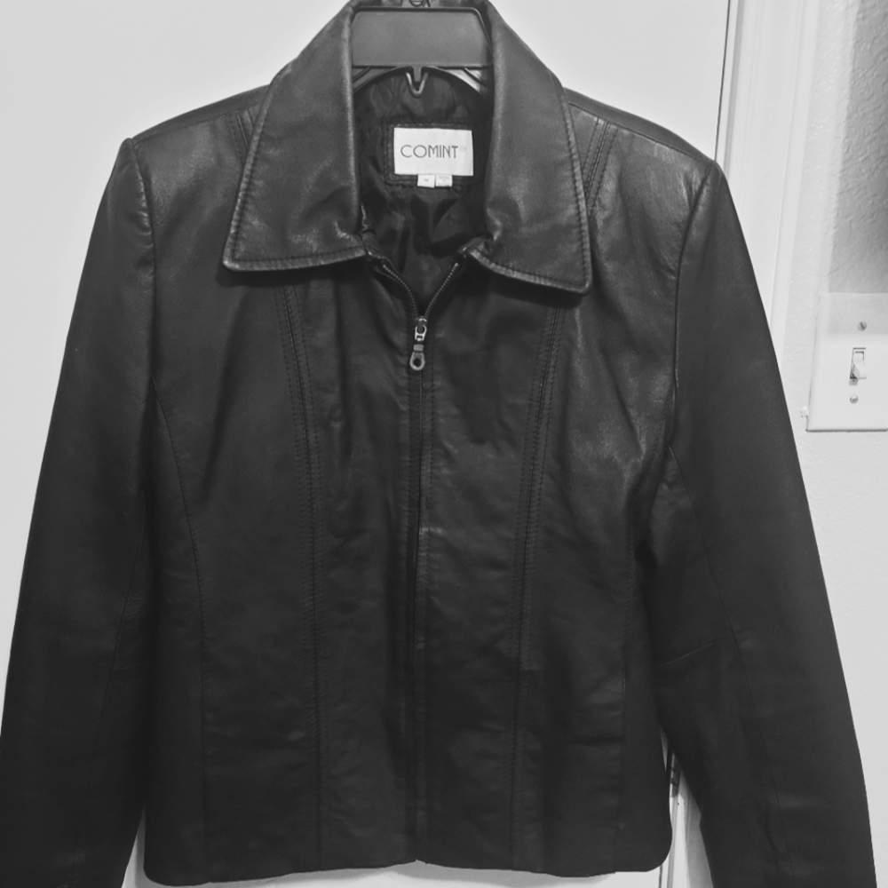 Black leather jacket